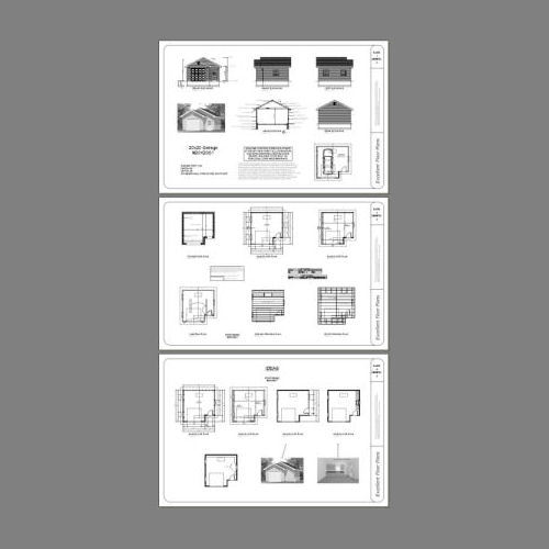 20×20 1-Car Garage — 376 sq ft — PDF Floor Plan — Model 1