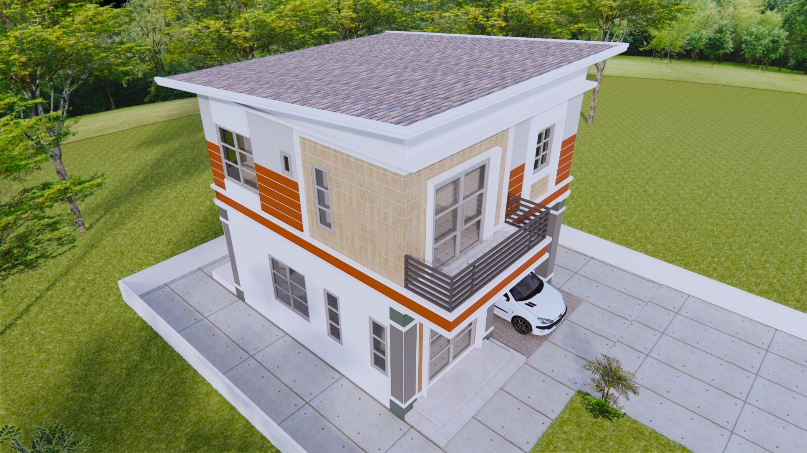 23×23 Feet House Plan 7×7 Meter 3 Bed 3 Bath Shed Roof PDF Plan (A4 Hard Copy)