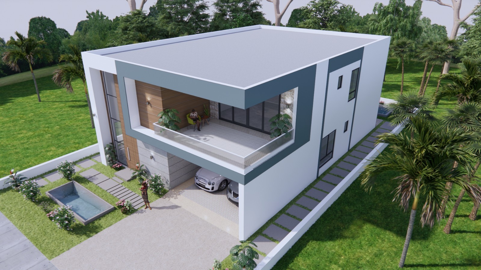 39×56 Feet House Plans 3d 12×17 Meter 5 Beds 7 Baths A4 Printed PDF & CAD Plan