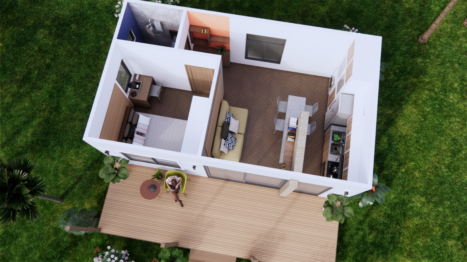 23×20 Feet Farm House Design 7×6 Meter 1 Bed 1 Bath Shed Roof PDF &A4 Hard Copy