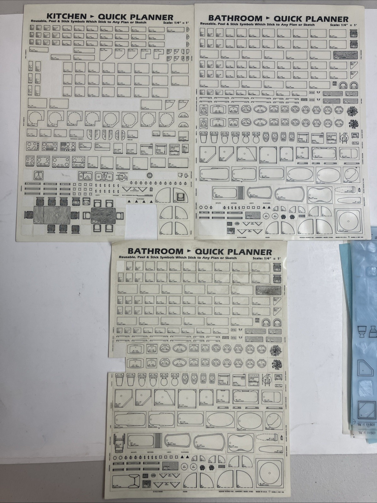 Letraset Architecture Bathroom And Kitchen Transfer Sheets – Lot Of 16 Used