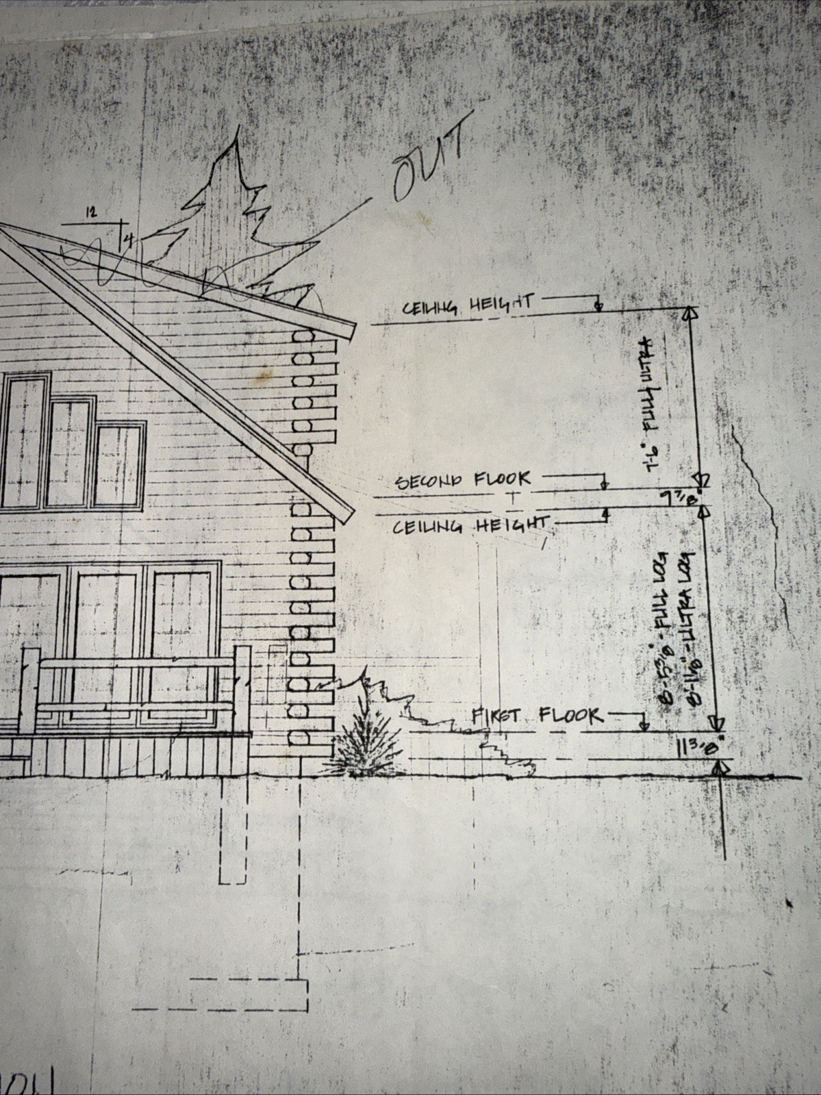 Vintage LOG HOME 44’x28’ w/Loft House Complete Set Of Blueprints Builder Plans
