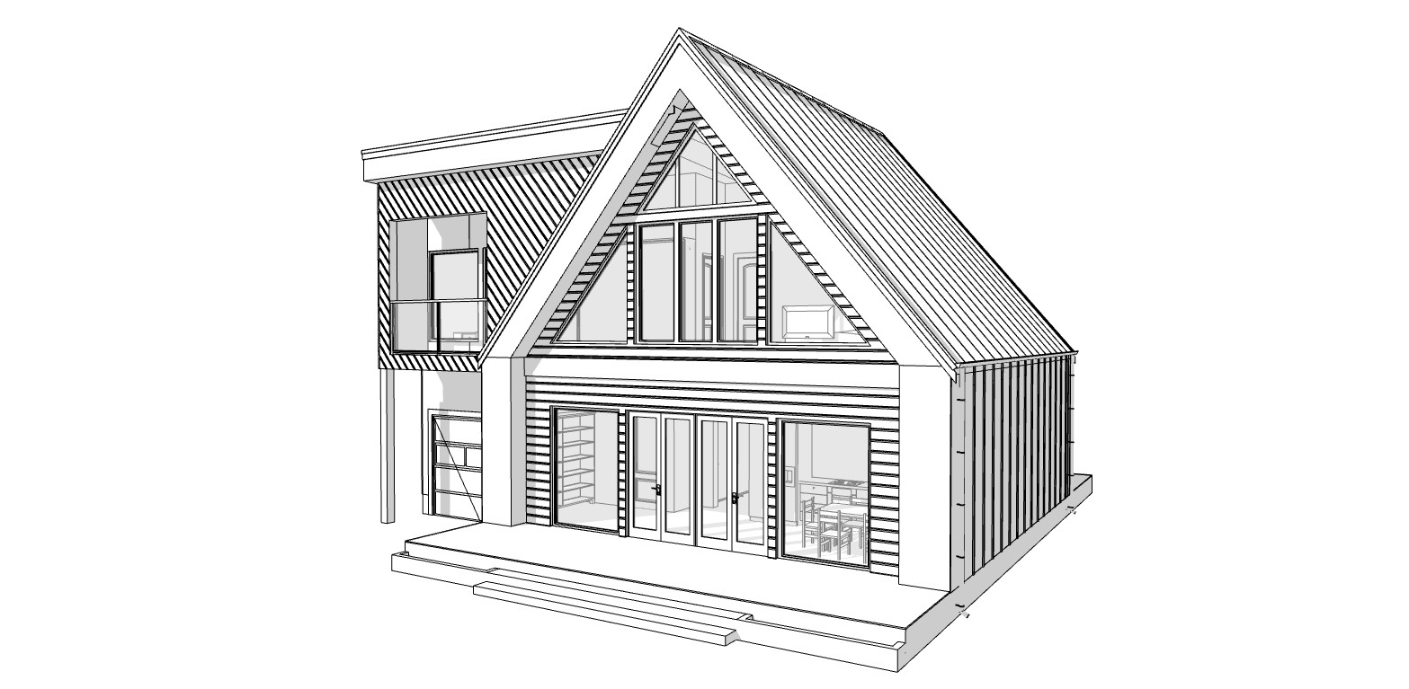 43’x29’ 3 Beds, 4 Baths Cozy A-Frame House Architecture Plans PDF Download.