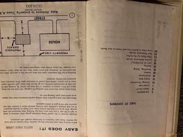 Book: How To Build A Two Car Garage, Step-by-Step Directions And Assembly Illus.