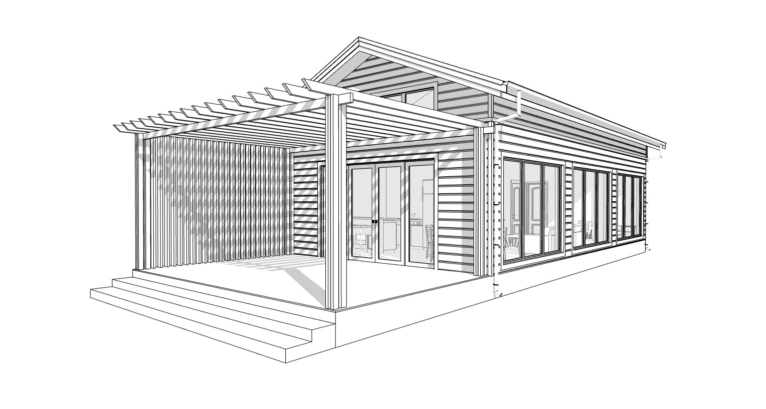 Charming Tiny House 1 Bed, 1 Bath, 701SF Architectural Build Plans PDF Download