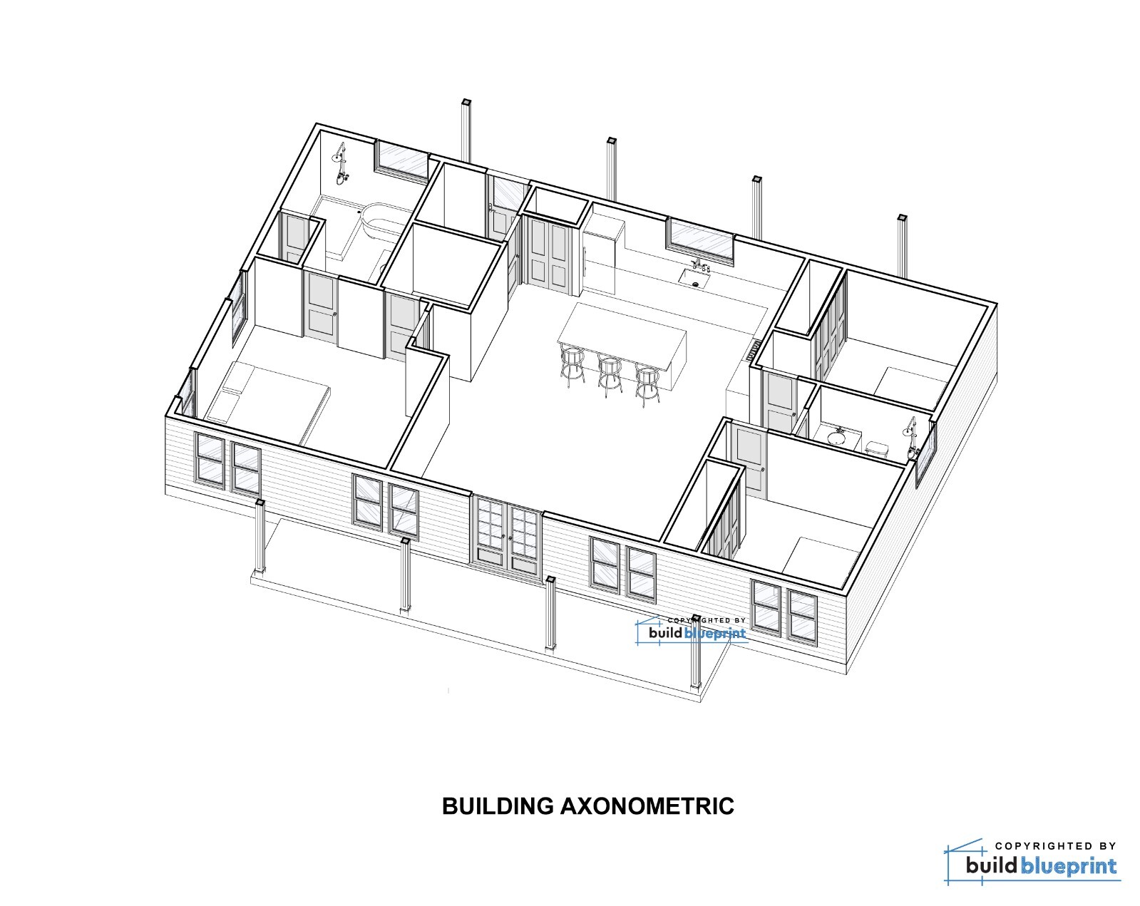 30×50 Modern Farmhouse Custom Architectural Plans 1500SF – PDF Download