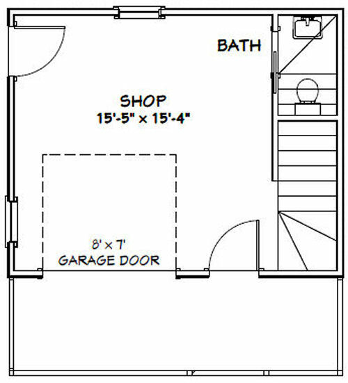 20×16 Tiny House — PDF Floor Plan — 292 sq ft — Model 2