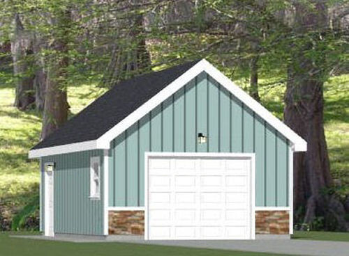 16×24 1-Car Garage — 384 sq ft — PDF Floor Plan — Model 6A
