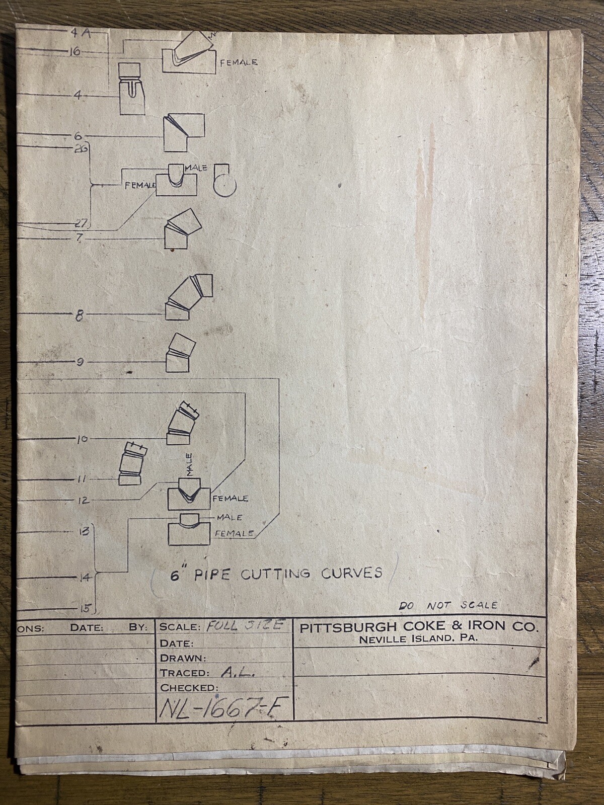 Pittsburgh Coke And Iron Company Mid Century Modern Technical Drawings 1943