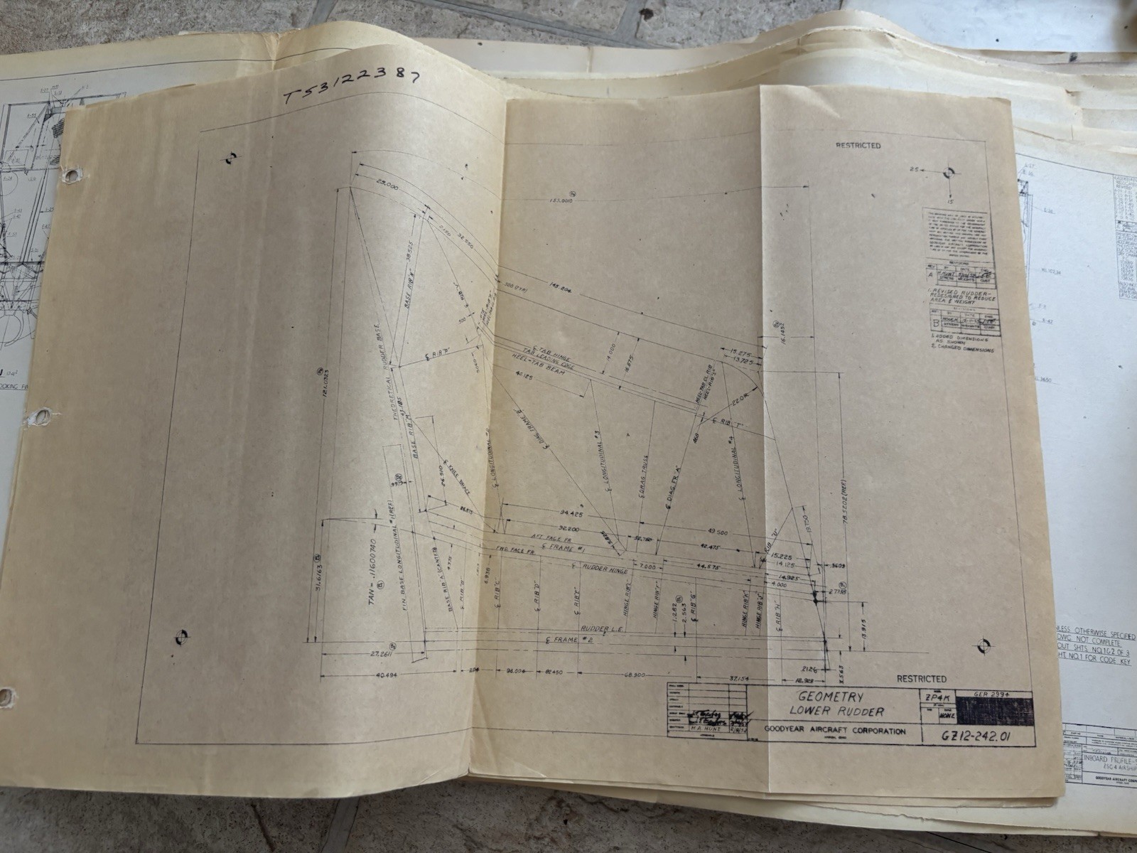 Goodyear Aircraft Corporation Airship Inboard Profile Blueprint