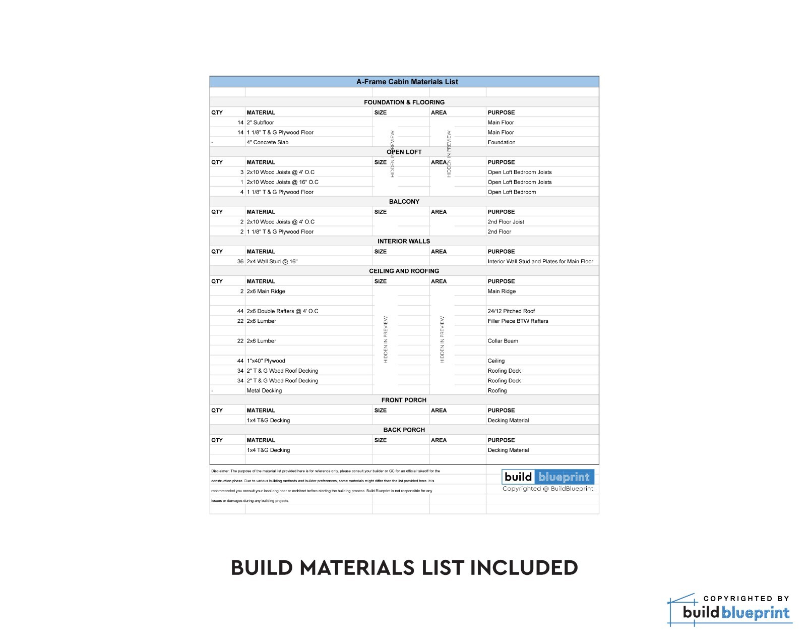 30′ x 42′ A-Frame Modern Getaway Cabin Architectural Plans – PDF Download