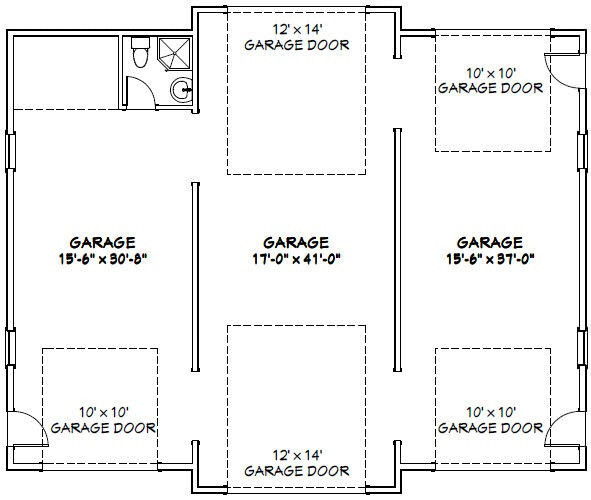 50×42 2-Car 1-RV Garage – PDF FloorPlan – 1,973 sqft – Model 1A