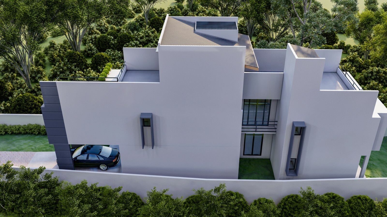 Modern House Plan Box Type 3D images DWG CAD File And PDF For Blueprint Plans