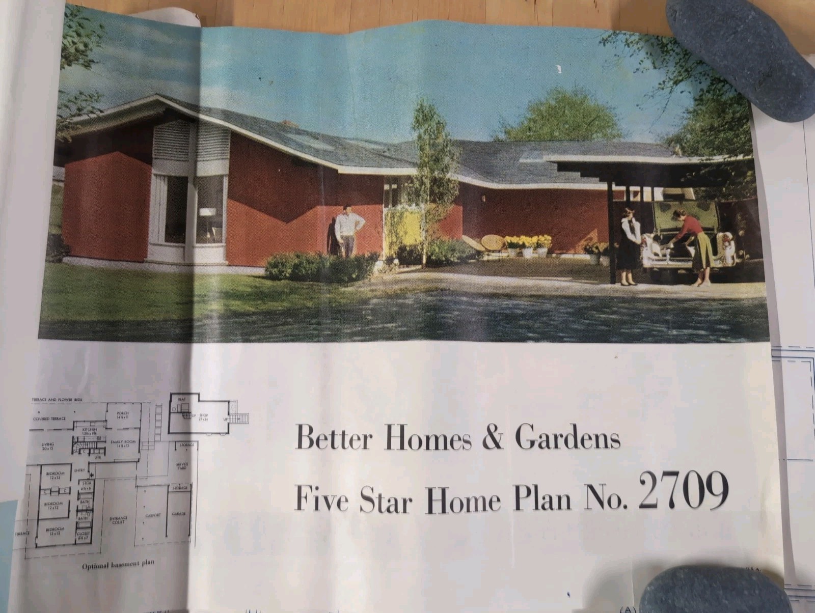 Vtg. 1956 Better Homes & Gardens Blueprint Five Star Home Plan #2709