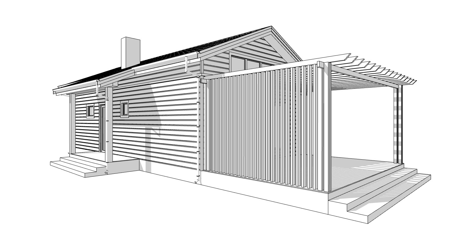 Charming Tiny House 1 Bed, 1 Bath, 701SF Architectural Build Plans PDF Download