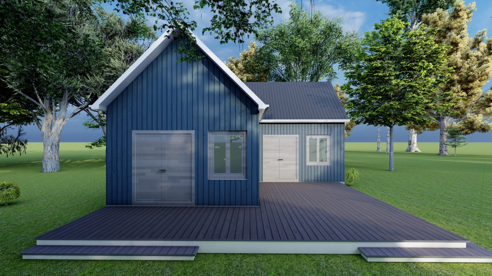 397 Sq Ft One-Bedroom Home ADU Plans