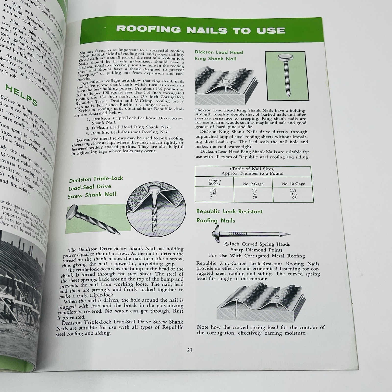 1959 Republic Steel Roofing On Farm Buildings Guide Manual Catalog Book Barn