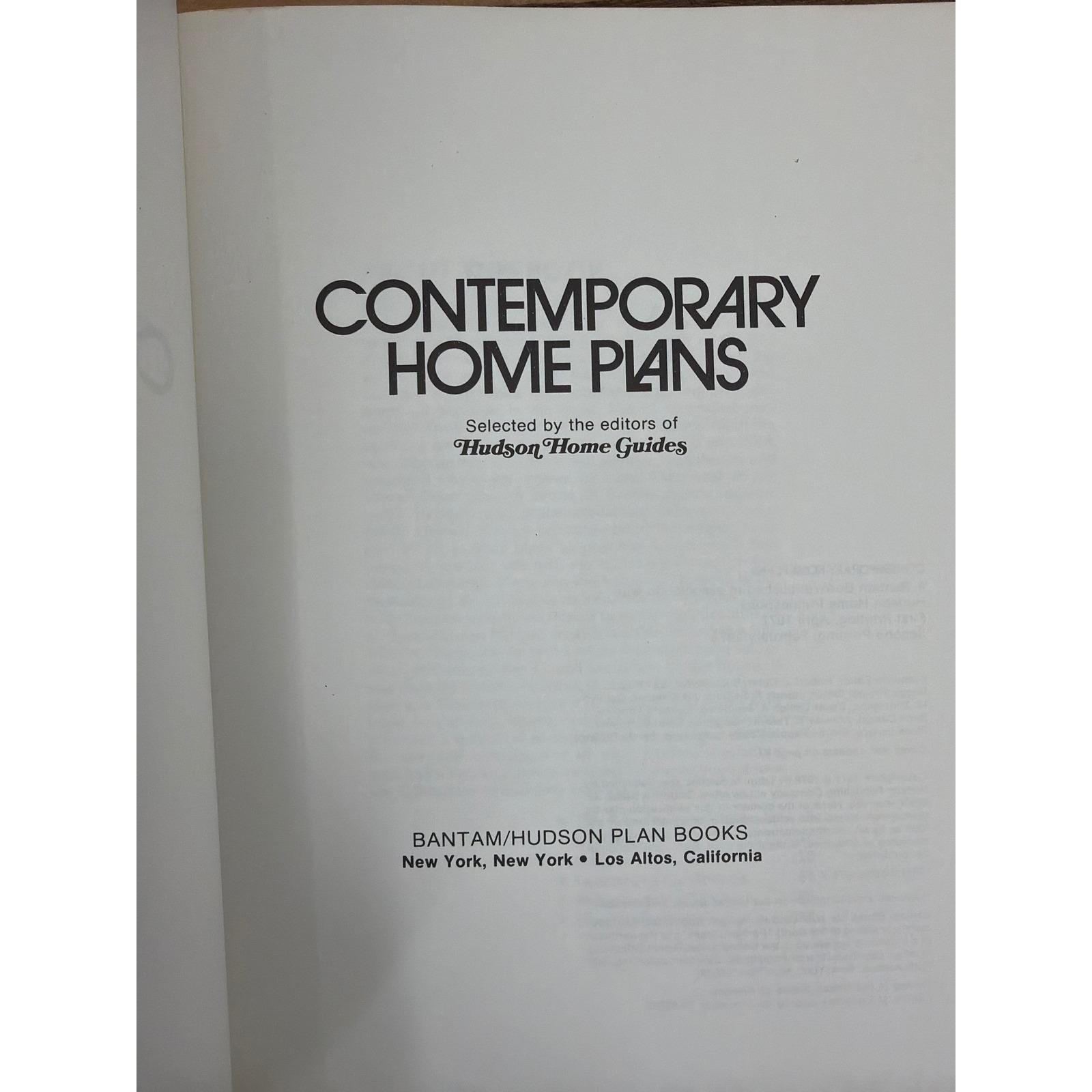 Contemporary Home Plans 1978 Vintage Architecture Blueprint Book Hudson Guides