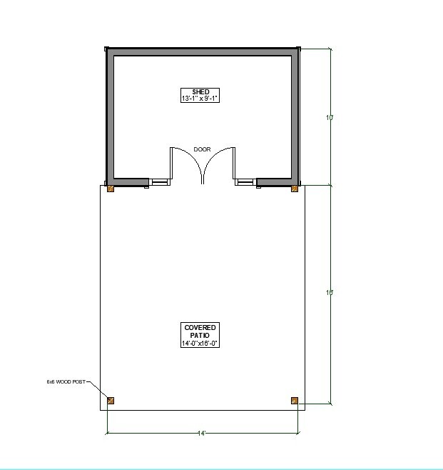 Farmhouse Pavilion Plans , 14’x26′ Timber Frame Pool House Blueprints