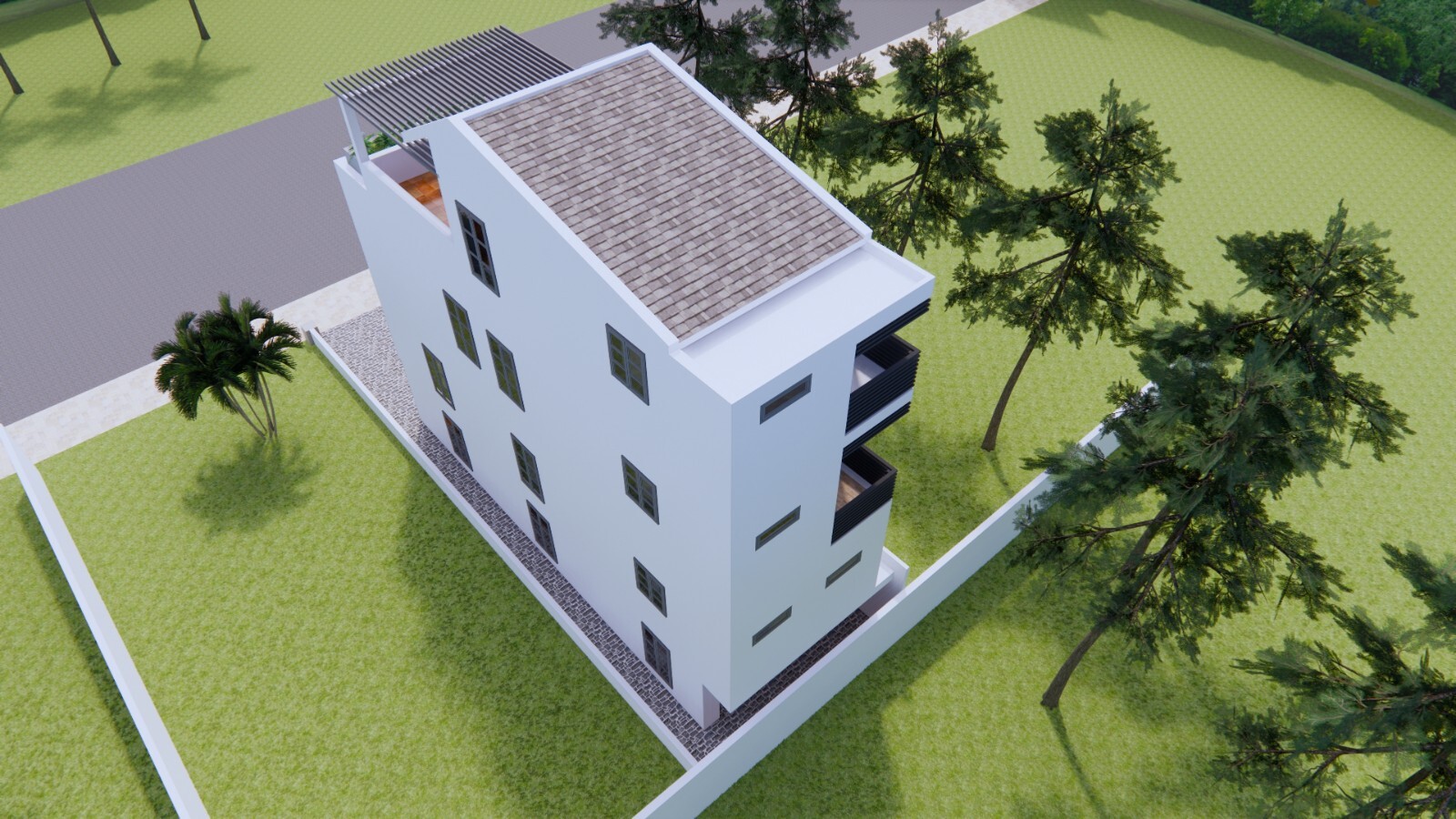 14×45 Feet Small House 4.2×14 Meter 4 Bed 5 Baths Shed Roof PDF (A4 Hard Copy)