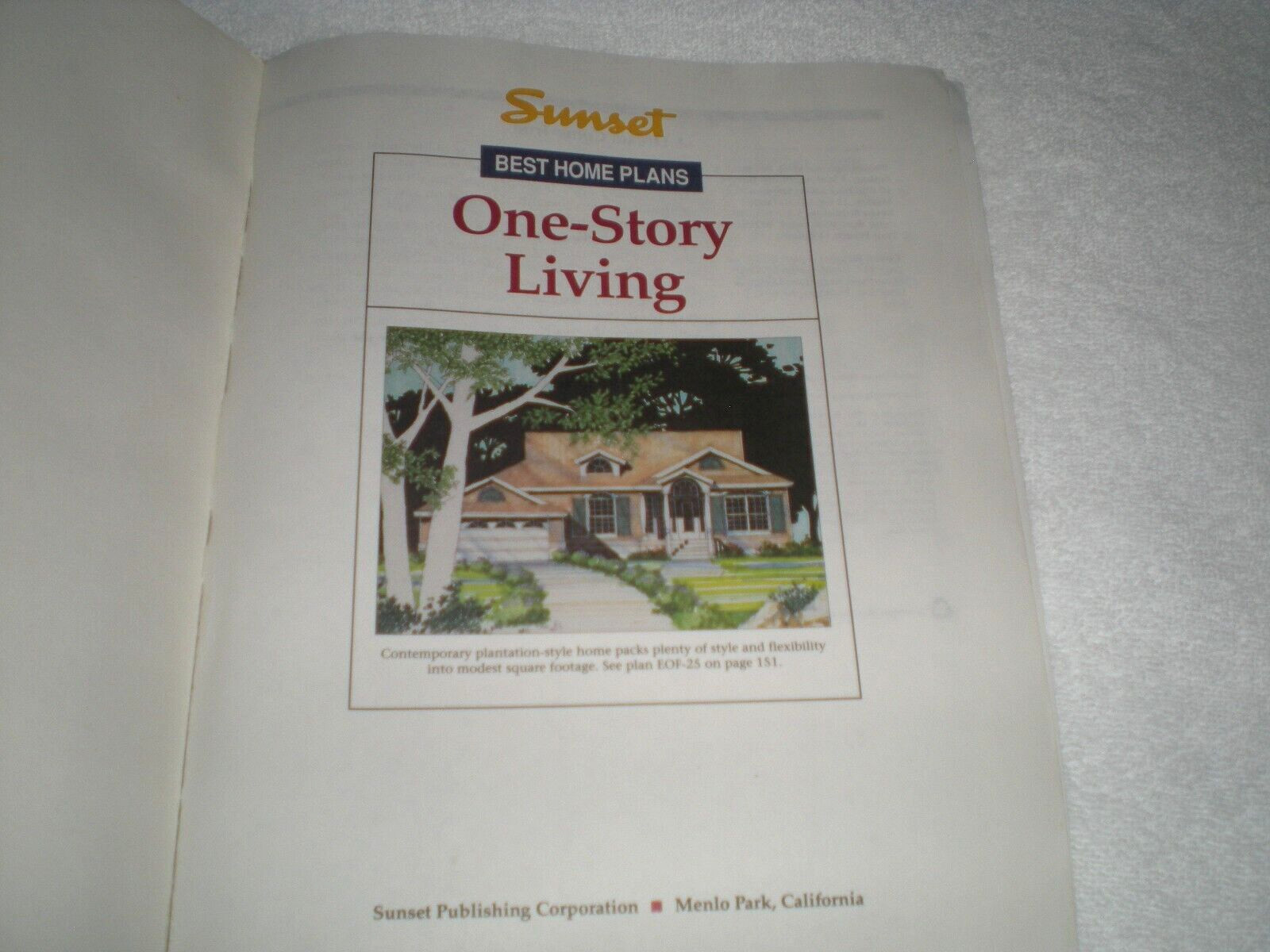 Sunset One-Story Living House Plans 1992