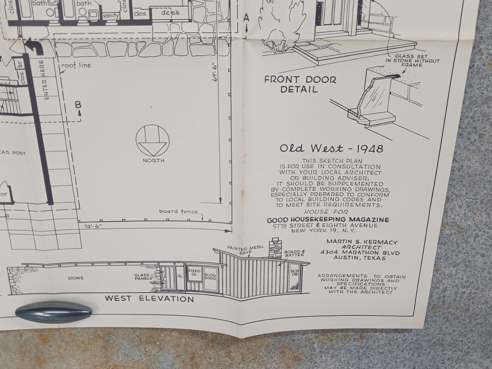 VTG Old West 1948 Good Housekeeping House Floor Plan Martin S Kermacy Ranch MCM