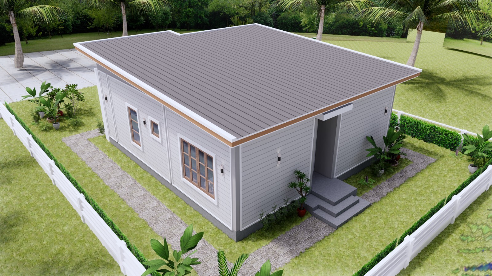 27×30 Feet Small House Plan 8×9 Meter 2 Beds 1 Bath Shed Roof PDF (A4 Hard Copy)