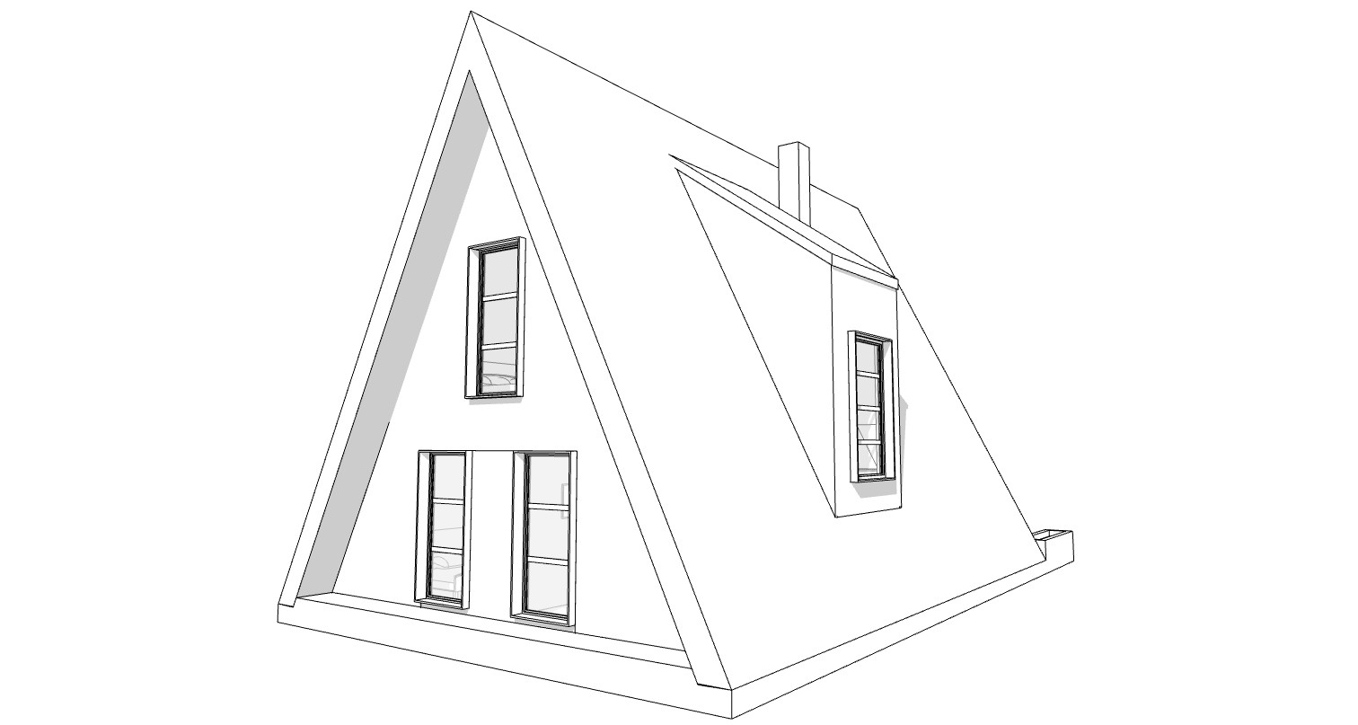35’x51’ 3 Beds, 2 Baths Charming A-Frame Architectural Build Plans PDF Download.