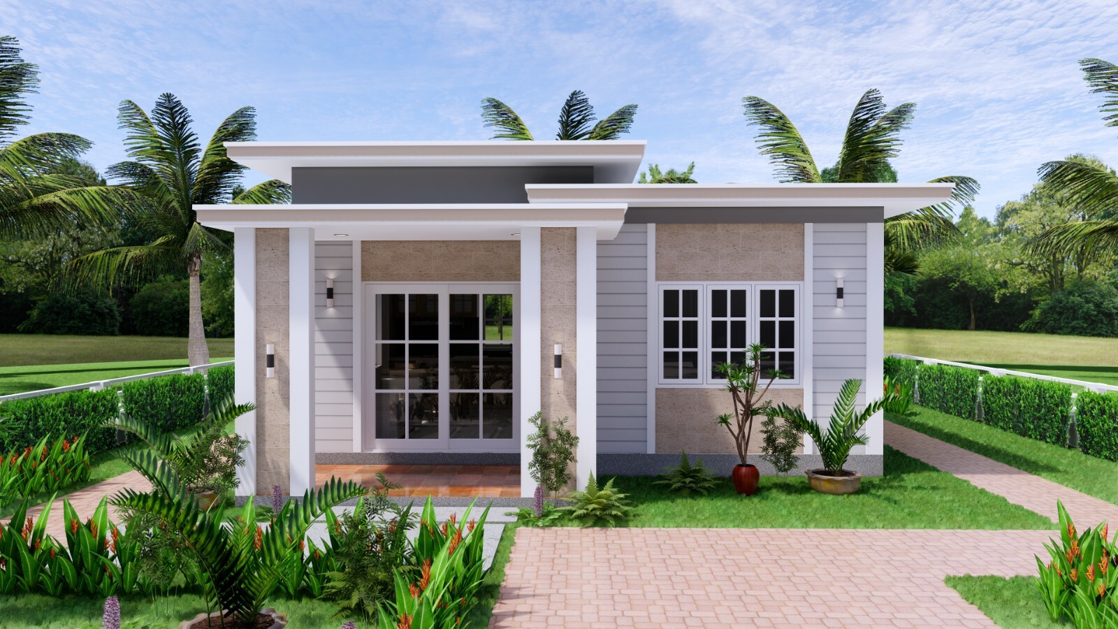 Small Granny Plans 7×7 Meter 23×23 Feet 1 Bed 1 Bath Flat Roof PDF A4 Hard Copy