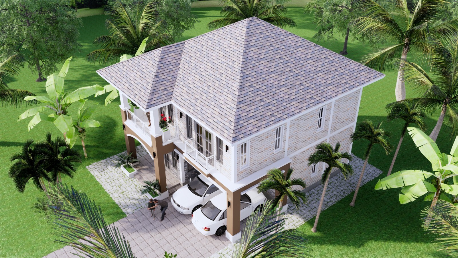 Custom House Plan 26×36 Feet 9×11 Meter 5 Beds 3 Baths Hip Roof (A4 Hard Copy)