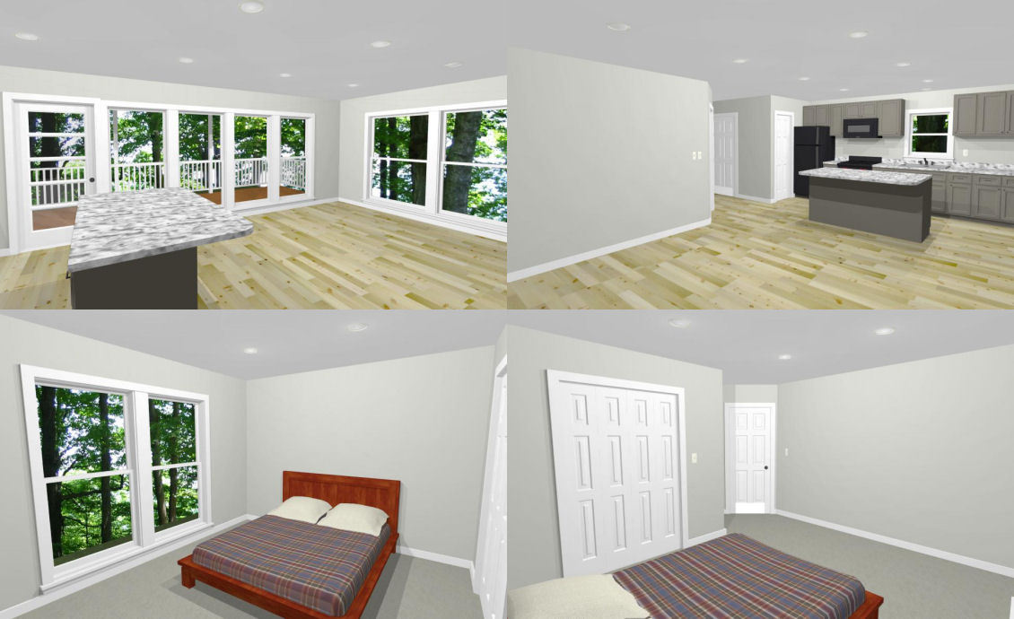 24×32 House — 1 Bedroom 1.5 Bath — 851 sq ft — PDF Floor Plan — Model 7D