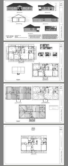 60×30 House — 4 bedroom 3 Bath — 1,800 sqft — PDF Floor Plan — Model 1