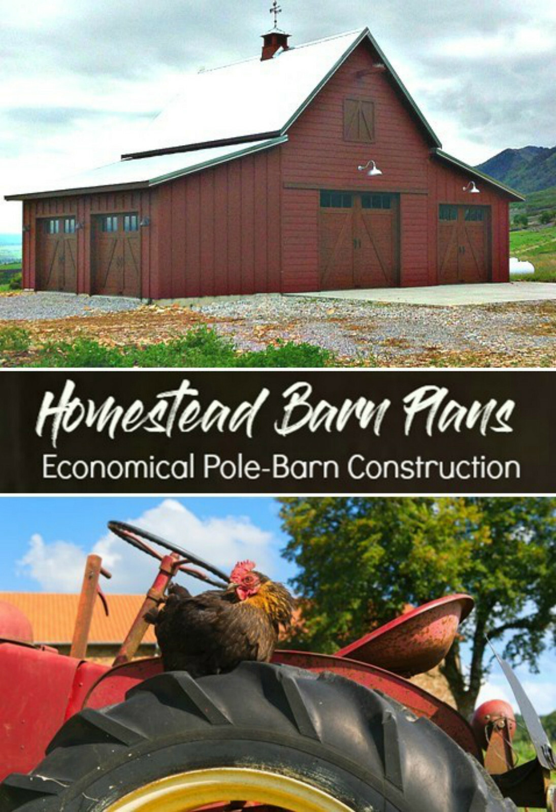 27 Small Farm Barn Designs – Complete Pole-Barn Building Plans (B-11)