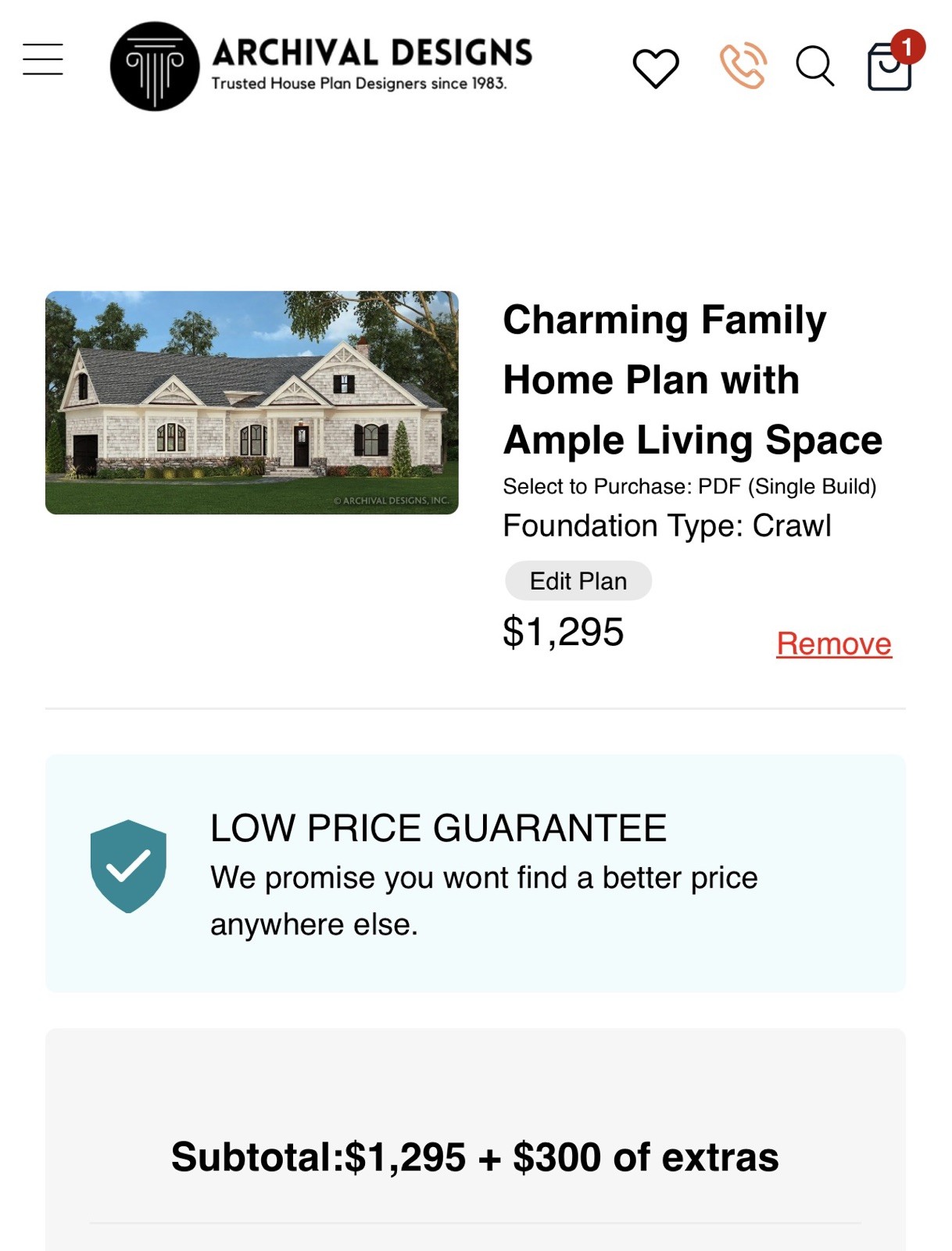 Presente Archival Designs House Plans A334-A Blueprints 2 Sets Mountain Cottage