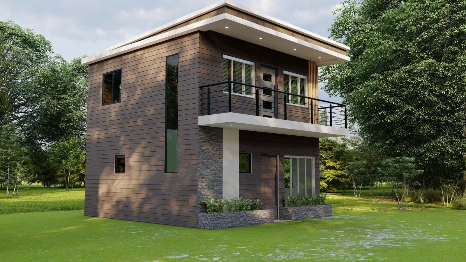 Modern Tiny House Plans 20×20 Ft – 2 Bedroom & 1 and half Bath – PDF Floor Plan