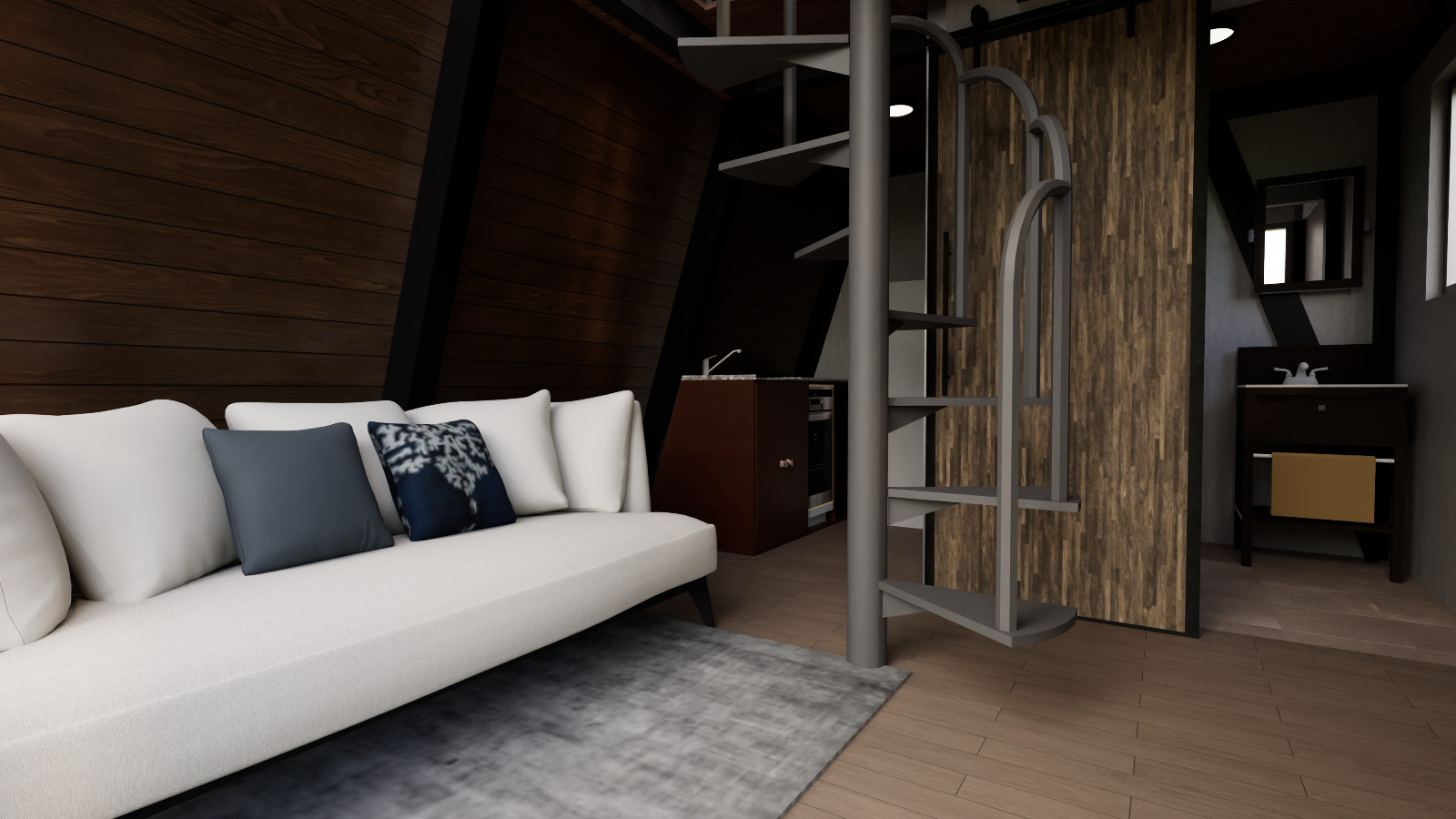 A-Frame low Budget 16’x12’ Tiny House Plan & CAD File,PDF Blueprint,3D Image