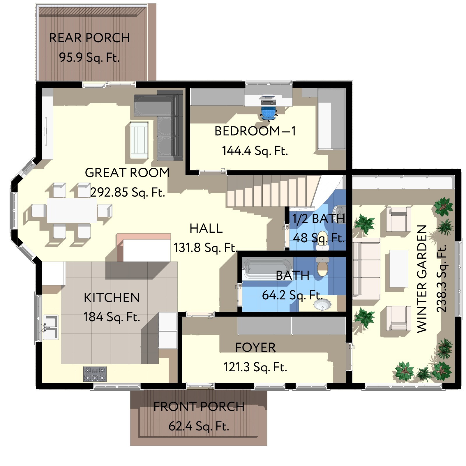 45’x32’ 5 Bed, 3 Bath Two-Story House Architectural Build Plans PDF.