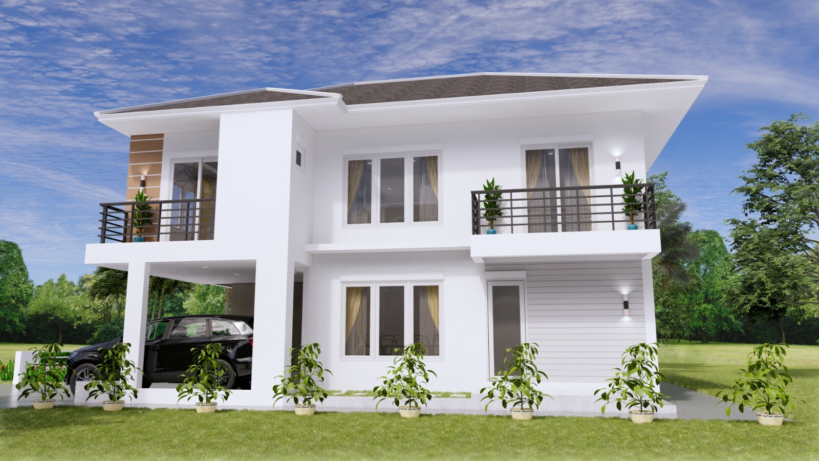 28×36 Feet House Design Plans 8.5×11 Meter 4 Beds 3 Bath Hip Roof (A4 Hard Copy)