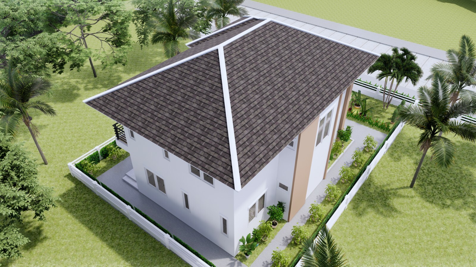 28×36 Feet House Design Plans 8.5×11 Meter 4 Beds 3 Bath Hip Roof (A4 Hard Copy)