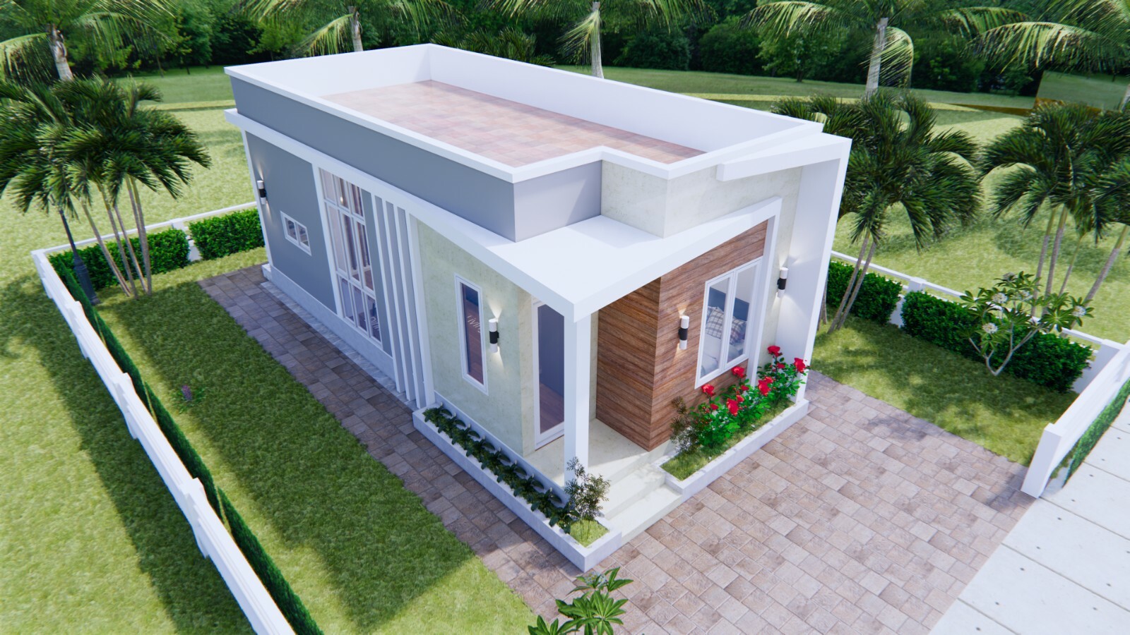 Modern Small House Plan 44×9 Meter 13×30 Feet 2 Beds 1 Bath Slap (A4 Hard Copy)
