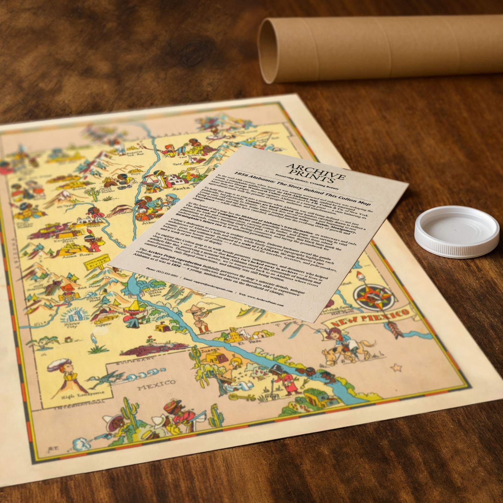 New Mexico 1935 Pictorial Map Vintage Southwest Illustrated State Map