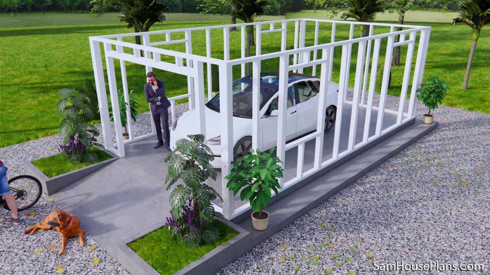 13×23 Feet 4×7 Meter 1 Car Garage Shed Plan PDF Plans (A4 Hard Copy)