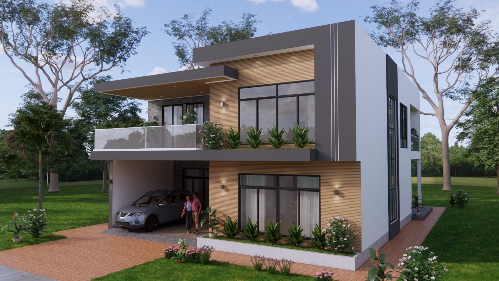 39×49 Ft House Design Plans 12×15 Meter 5 Bed 6 Bath Terrace Roof (A4 Hard Copy)