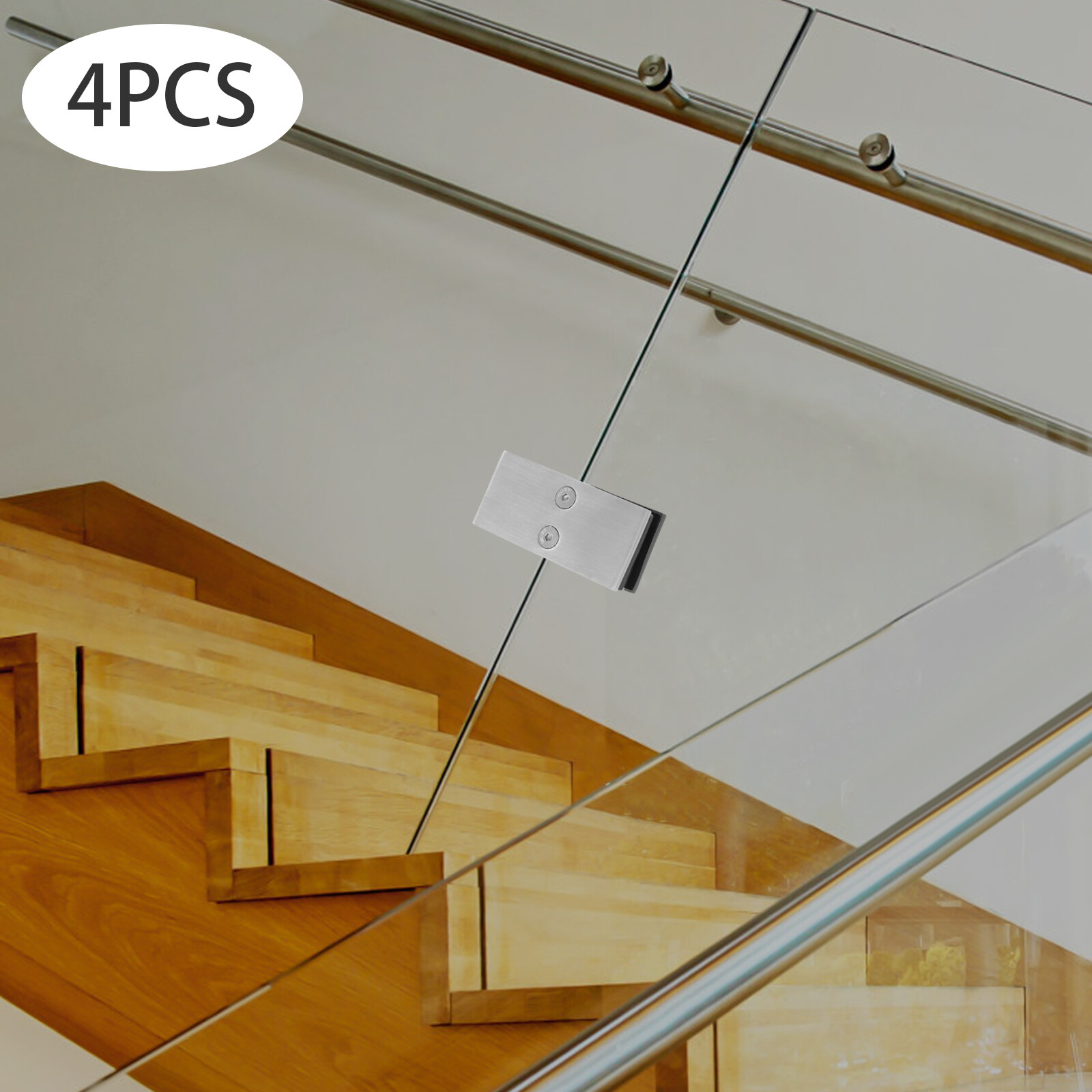 180 Degree Stainless Steel Glass Clamp, 4pcs Clamp Bracket for 8-12mm Thickness