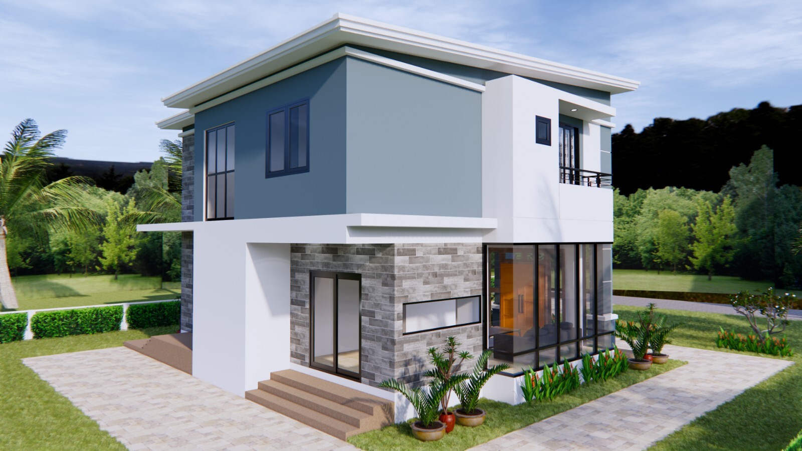 36×26 Feet House Plan 11×8 Meter 3 Beds 2 Baths Shed Roof PDF & (A4 Hard Copy)