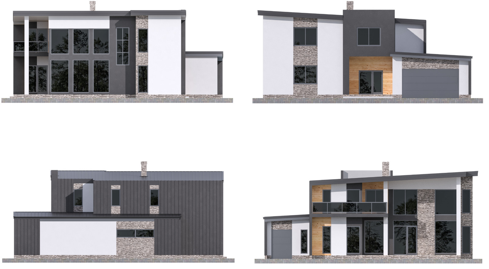 60’x60′ 3 Beds, 3.5 Baths Hi-tech Style Architectural Build Plans PDF.