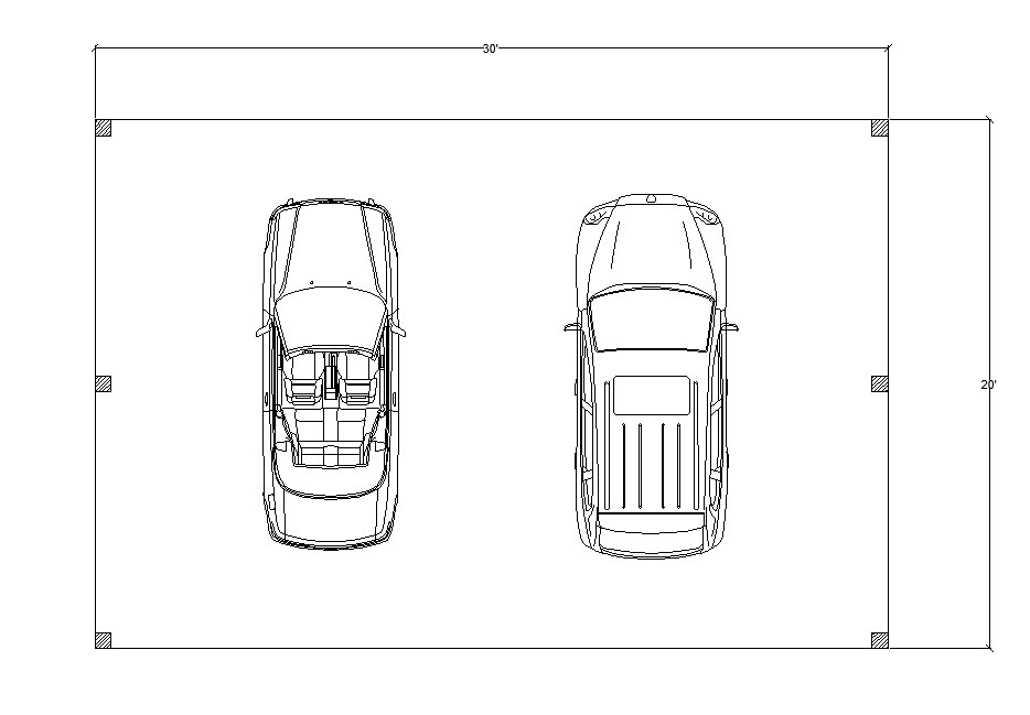30’x20′ Carport Plans ,Post Gable Complete Pavilion DIY drawings
