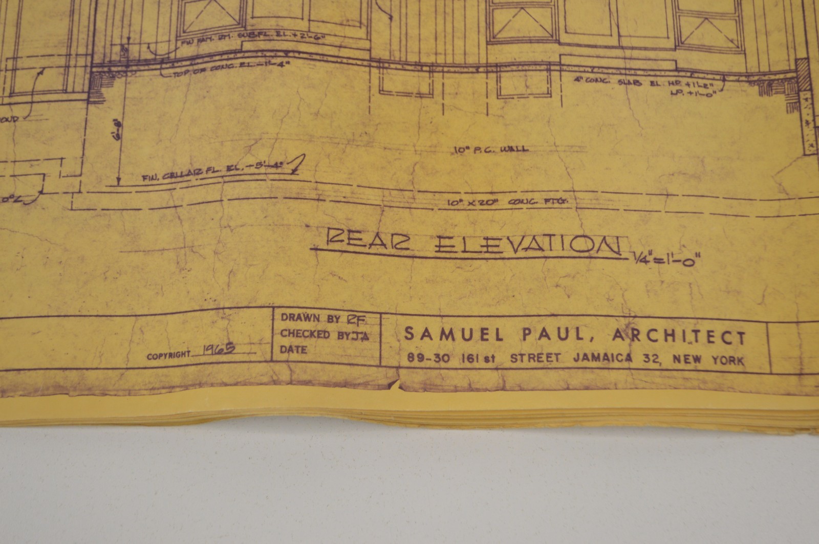 Original 1965 Home House Plans Samuel Paul Architect The Susan Lee 18×24″ Vellum