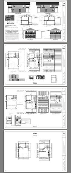 24×32 House with RV port — 1 Br 1.5 Ba — 830 sqft — PDF FloorPlan — Model 9A