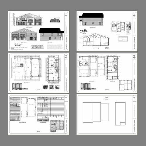 60×48 Apartment with 2-Car 2-RV Garage – PDF FloorPlan – 1,604 sqft – Model 1A